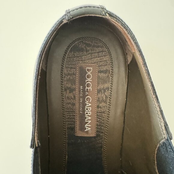 Dolce and Gabbana Black Brogue Leather Milano Oxfords, Size 10 main image 5